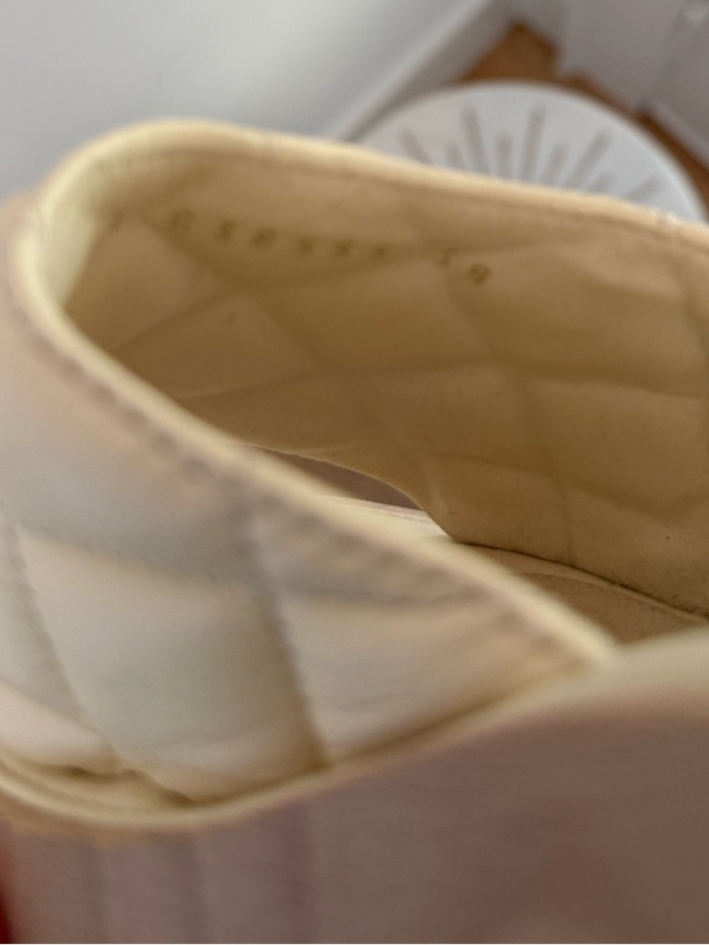 CHANEL Cream Quilted Slide Mules with Gold CC Emblem - Picture 5 of 5